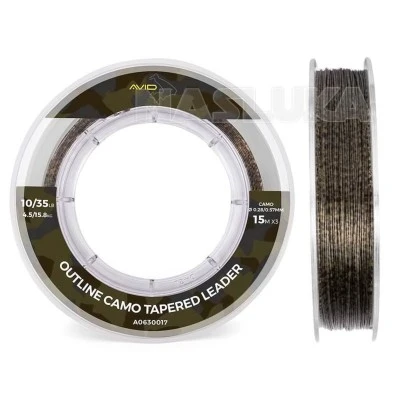Конусовидни шок-лидери Avid Outline Camo Tapered Leader - 3бр. х 15м