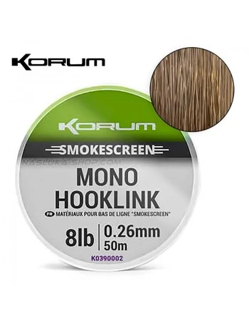 Монофилно потъващо влакно за поводи Korum SmokeScreen Mono Hooklink - 50м
