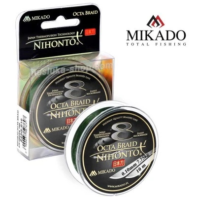 Плетено влакно за поводи Mikado Nihonto Octa Braid Green - 10м
