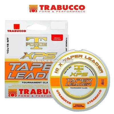 Конусни шок-лидери за сърфкастинг Trabucco XPS Taper Leader - 10 х 15м