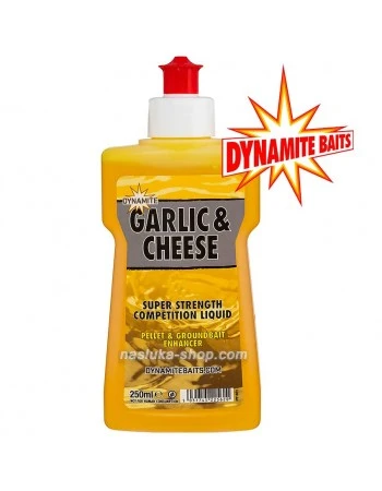 Течна добавка атрактант Dynamite Baits XL Liquid Garlic-Cheese - Чесън и Сирене