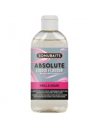 Течен аромат за стръв и захранка Sonubaits Absolute Liquid Flavour, Krill & Squid