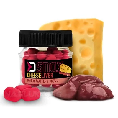 Балансирани дъмбели Delphin D Snax Method Wafters 7х5.5мм - Cheese Liver
