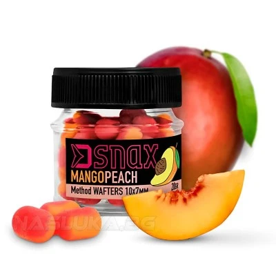 Балансирани дъмбели Delphin D Snax Method Wafters 7х5.5мм - Mango Peach