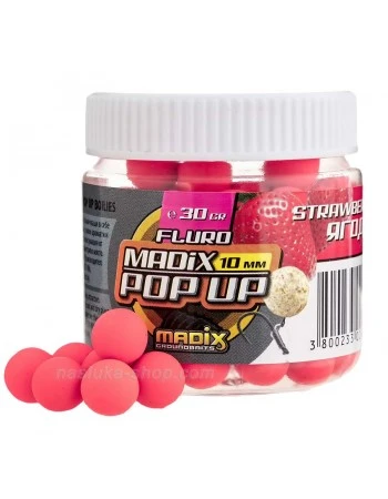 Плуващи протеинови топчета Madix FLuro Pop-up - Ягода