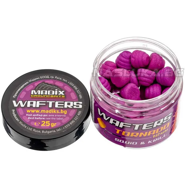 Дъмбели с неутрална плаваемост Madix Tornado Wafters 12 мм, Squid-Krill — снимка 2
