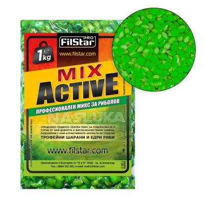 Варена царевица за риболов Filstar Mix Active - Super Green