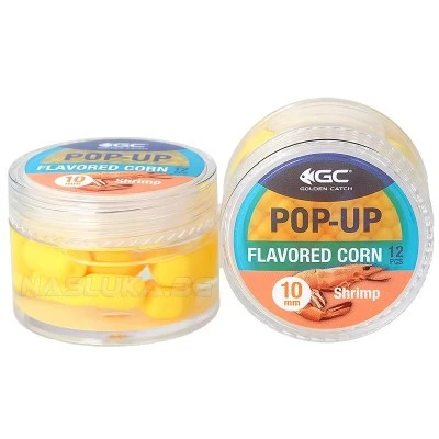 Плаваща изкуствена царевица в дип Golden Catch Pop-up Flavoured Corn 10мм - Shrimp