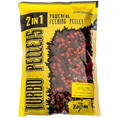 Пелети Carp Zoom Turbo Pellets 2in1 - Strawberry-Fish / Ягода-Риба