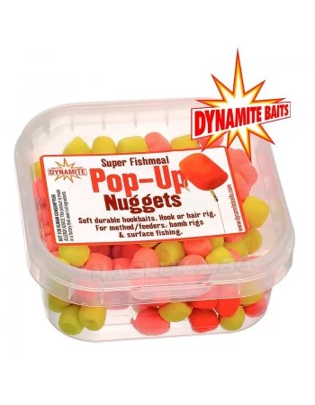 Плаващи меки пелети Dynamite Baits Pop-up Nuggets Super Fishmeal - Yellow/Red