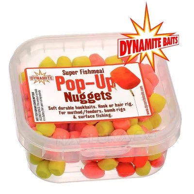 Плаващи меки пелети Dynamite Baits Pop-up Nuggets Super Fishmeal - Yellow/Red