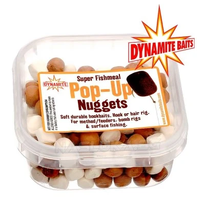 Плаващи меки пелети Dynamite Baits Pop-up Nuggets Super Fishmeal - White/Brown