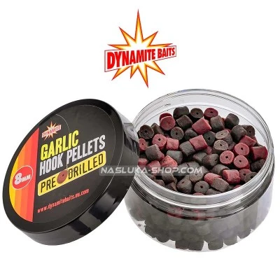Пелети за стръв Dynamite Baits Hook Pellets Pre-Drilled - Garlic