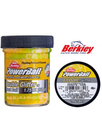 Плуваща паста за пъстърва Berkley Extra Scent, Double Glitter - Chart/White/Org