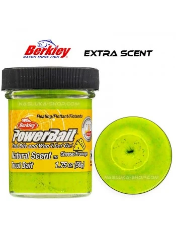Плаваща паста за пъстърва Berkley Extra Scent Glitter - Chartreuse Glitter