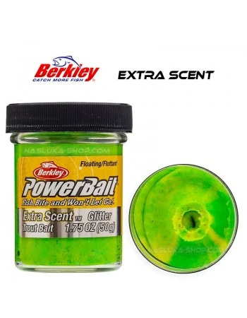 Плаваща паста за пъстърва Berkley Extra Scent Glitter - Fluo Green-Yellow