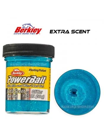 Плаваща паста за пъстърва Berkley Extra Scent Glitter - Neon Blue
