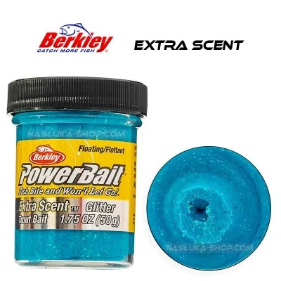 Плаваща паста за пъстърва Berkley Extra Scent Glitter - Neon Blue