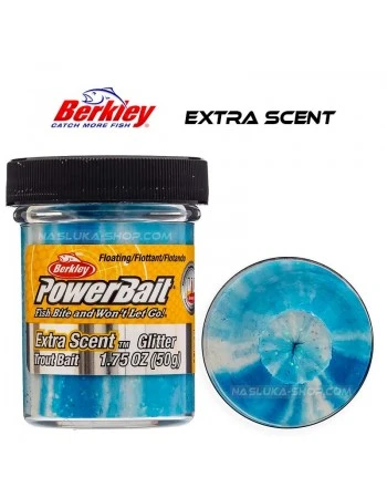 Плаваща паста за пъстърва Berkley Extra Scent Glitter - White/Neon Blue