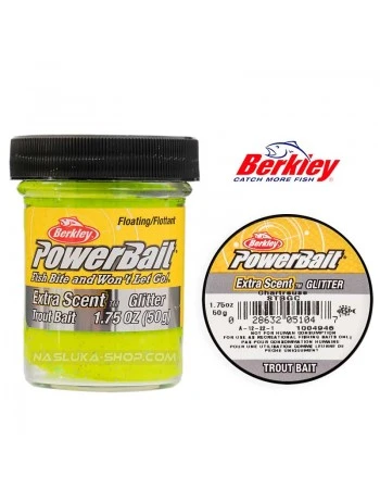 Плаваща паста за пъстърва Berkley Extra Scent Glitter - Chartreuse
