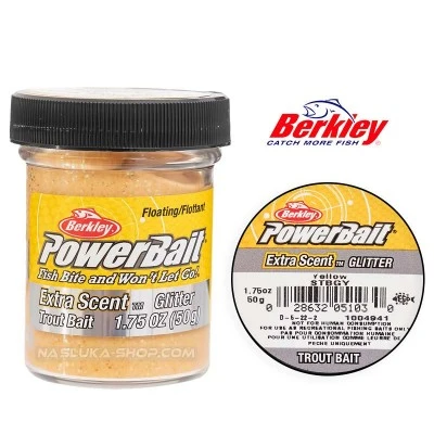 Плаваща паста за пъстърва Berkley Extra Scent Glitter - Yellow