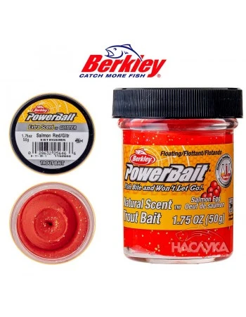 Плуваща паста за пъстърва Berkley Extra Scent Glitter, Trout Bait - Salmon Red