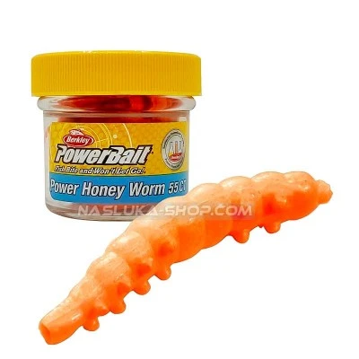 Силиконова ароматизирана камола Berkley Honey Worm - Hot Orange