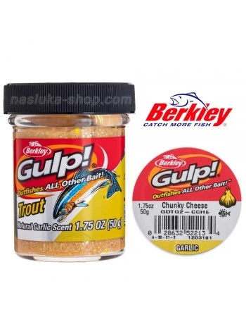 Плуваща паста за пъстърва Berlkey Natural Scent, Garlic - Chunky Cheese