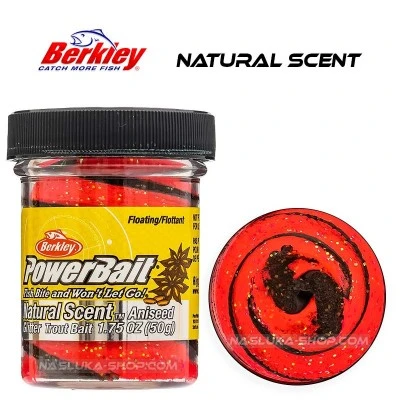 Плаваща паста за пъстърва Berkley Natural Scent Glitter - Aniseed - Black & Fluo Red