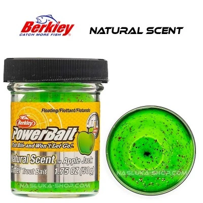 Плаваща паста за пъстърва Berkley Natural Scent Glitter - Apple Jack