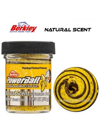 Плаваща паста за пъстърва Berkley Natural Scent Glitter - Banana Boost