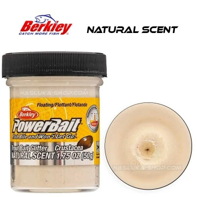 Плаваща паста за пъстърва Berkley Natural Scent Glitter - Crustacea - White