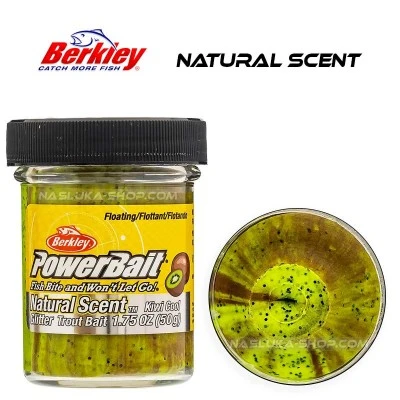 Плаваща паста за пъстърва Berkley Natural Scent Glitter - Kiwi Cool