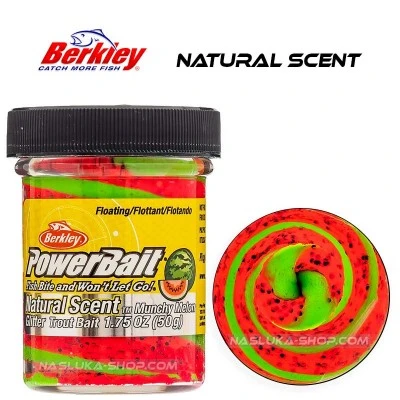 Плаваща паста за пъстърва Berkley Natural Scent Glitter - Munchy Melon
