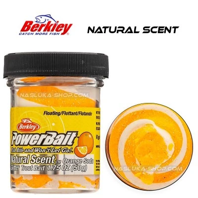 Плаваща паста за пъстърва Berkley Natural Scent Glitter - Orange Soda