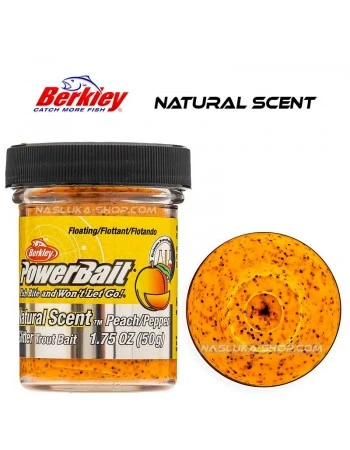 Плаваща паста за пъстърва Berkley Natural Scent Glitter - Peach/Pepper