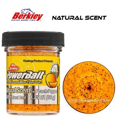 Плаваща паста за пъстърва Berkley Natural Scent Glitter - Peach/Pepper