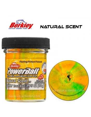 Плаваща паста за пъстърва Berkley Natural Scent Glitter - Salmon Eggs - Rainbow