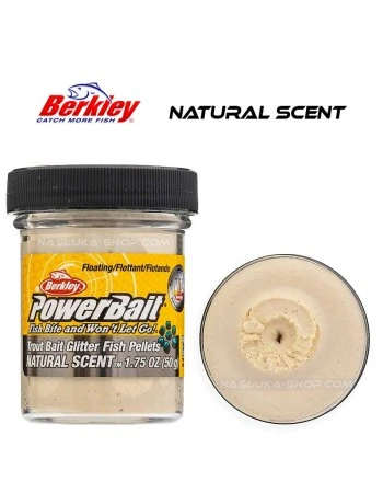 Плаваща паста за пъстърва Berkley Natural Scent Glitter - Fish Pellets - White