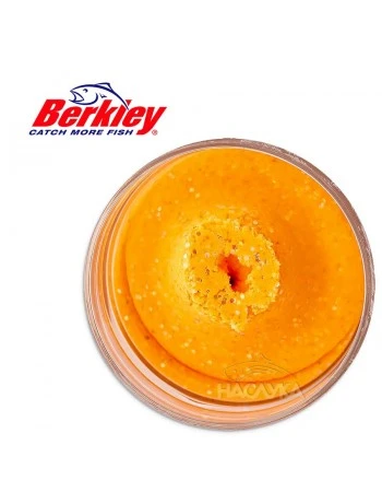 Плаваща паста за пъстърва Berkley Natural Scent Glitter - Garlic - Fluorescent Orange