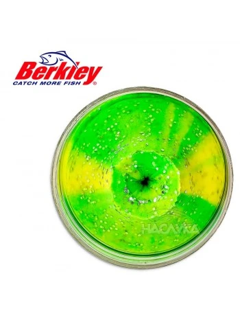 Плаваща паста за пъстърва Berkley Natural Scent Glitter - Liver - Fluorescent Green Yellow