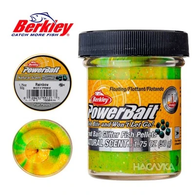 Плаваща паста за пъстърва Berkley Natural Scent Glitter - Fish Pellets - Rainbow