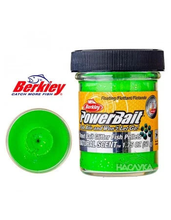 Плаваща паста за пъстърва Berkley Natural Scent Glitter - Fish Pellets - Spring Green