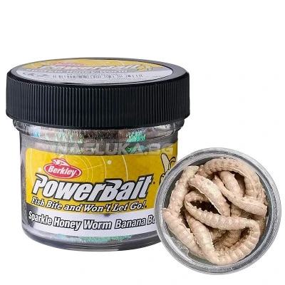 Силиконови ларви Berkley Powerbait Sparkle Honey Worm - Banana Boost - Natural/Scales
