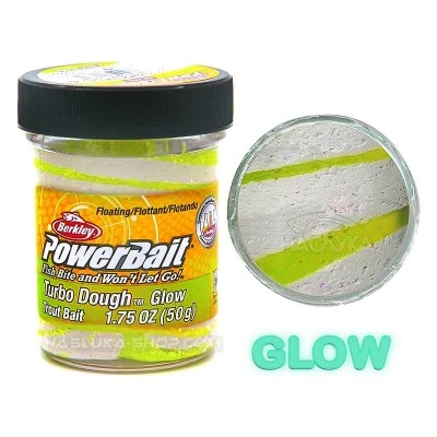 Плаваща паста за пъстърва Berkley Turbo Dough, Trout Bait - Glow Sunshine Yellow/White