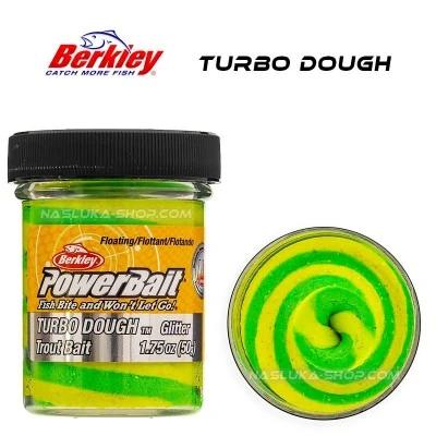 Плаваща паста за пъстърва Berkley Turbo Dough, Trout Bait - Spring Grn-Yel
