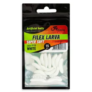 Силиконови червеи Filex Larva, цвят White Силиконови червеи Filex Larva, цвят White