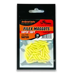 Силиконови бели червеи Filex Maggots, цвят FF02 Fluo Yellow Силиконови бели червеи Filex Maggots, цвят FF02 Fluo Yellow
