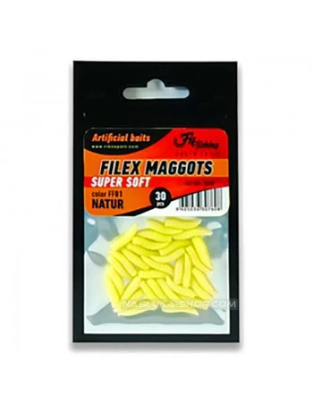 Силиконови бели червеи Filex Maggots - цвят FF02 Fluo Yellow