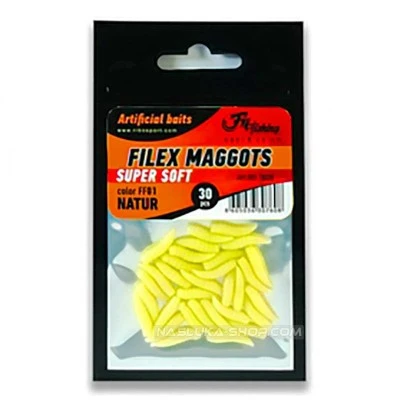 Силиконови бели червеи Filex Maggots - цвят FF02 Fluo Yellow